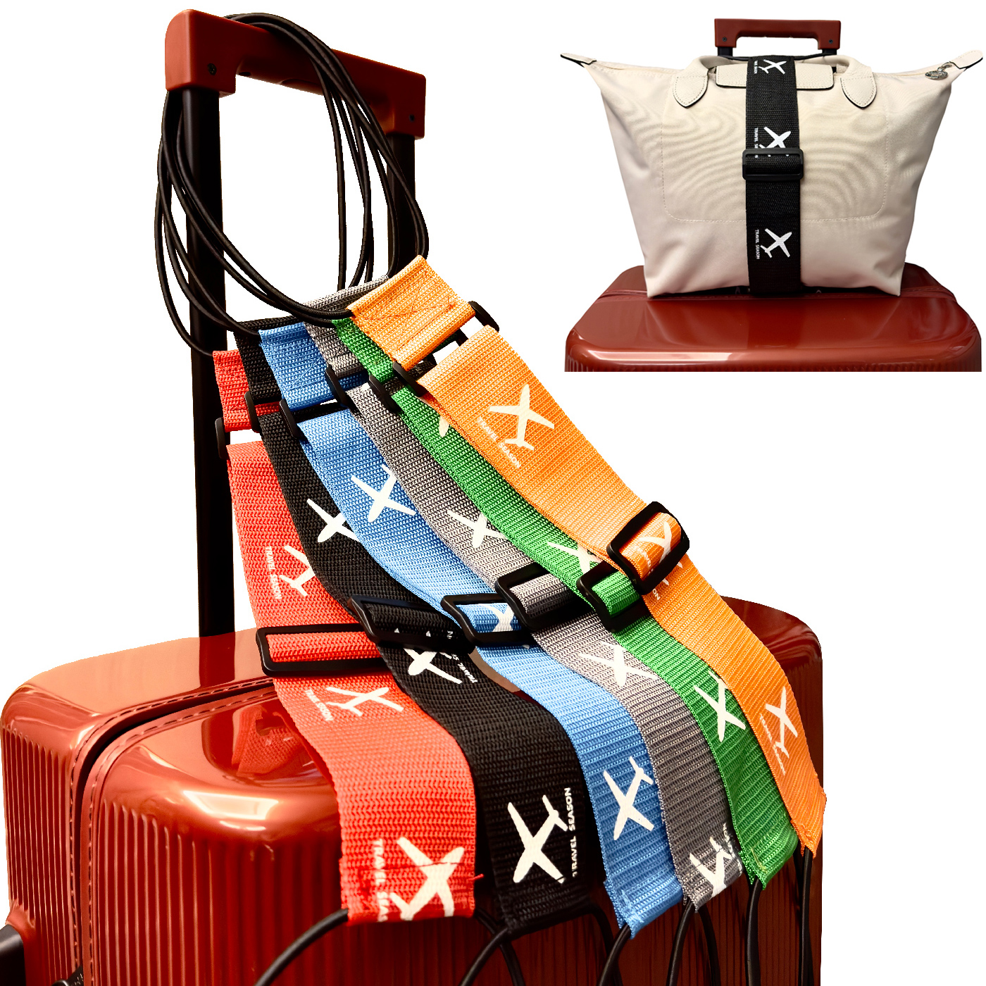 Travel Accessories Kit - Aircraft printed nylon luggage fixed strap
