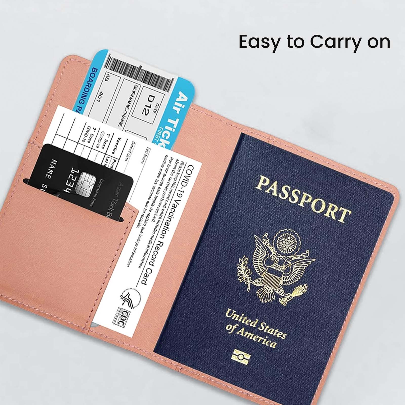 Travel Wallet Slim - Pure Chic Passport Wallet Faux Leather