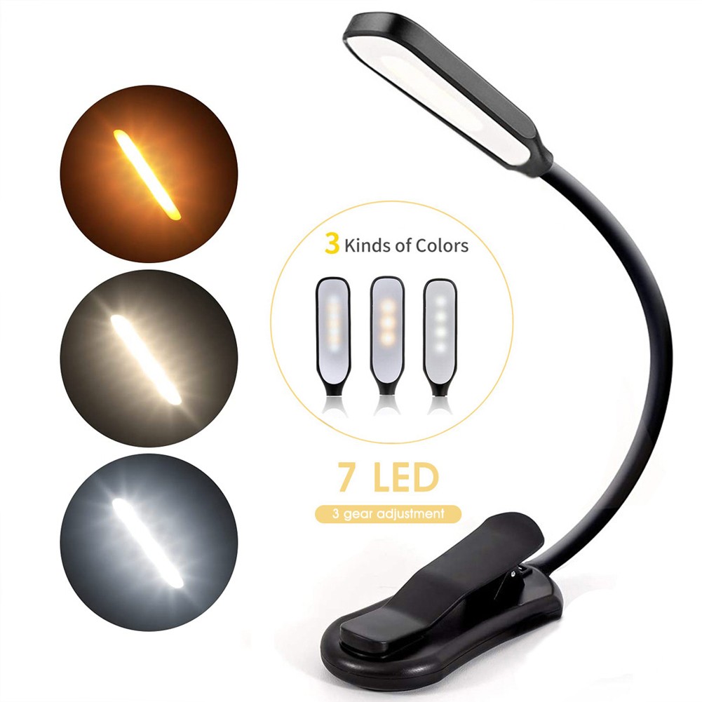 Book Light Flexible - 7 LED Book Light USB Rechargeable