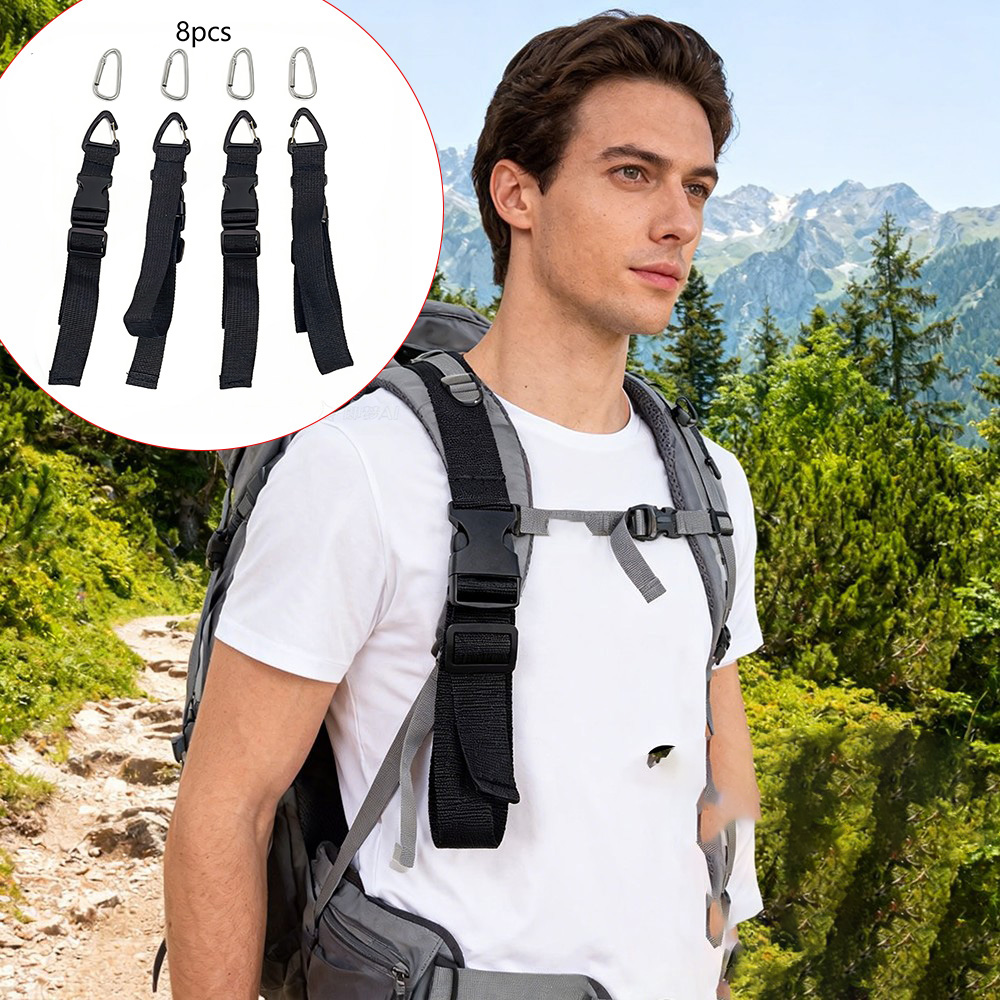 Travel Accessories Gear - 8-Piece External Bag Accessories Set, Includes