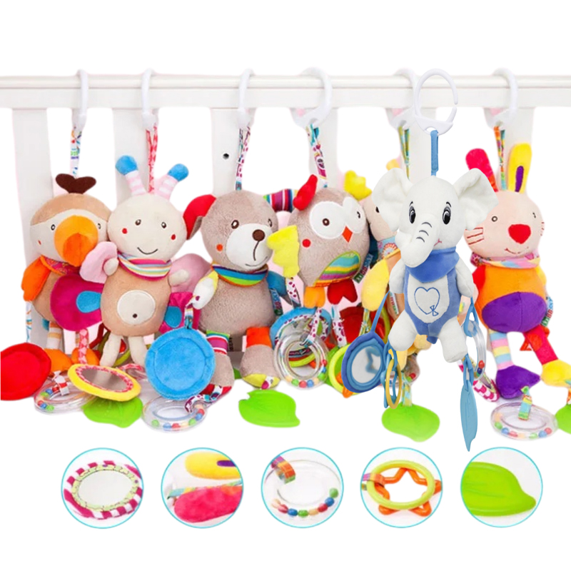 Travel Accessories With Toddler - Soft Stuffed Animal Baby Rattles Hand