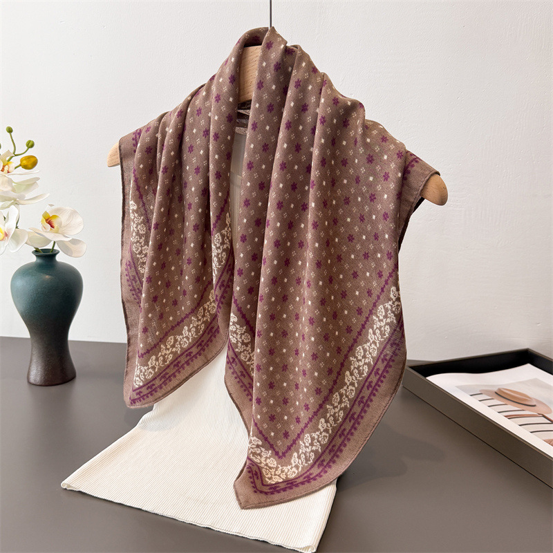 Travel Accessories Neck - 2026 New Floral Print Square Scarf