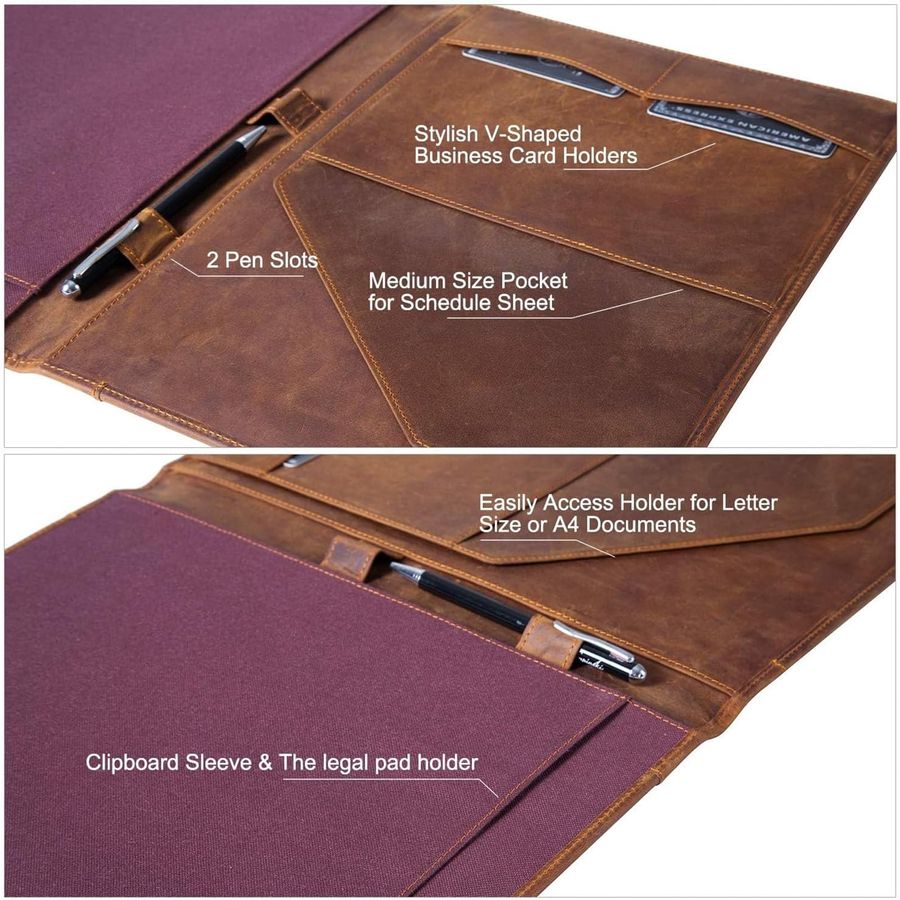 Leather Portfolio, A4 Document - Document Organizer Folder incelemesi ve fiyatı