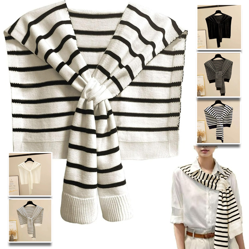 Knitted Striped Shawl Wrap Hig - Travel Accessories Neck incelemesi ve fiyatı