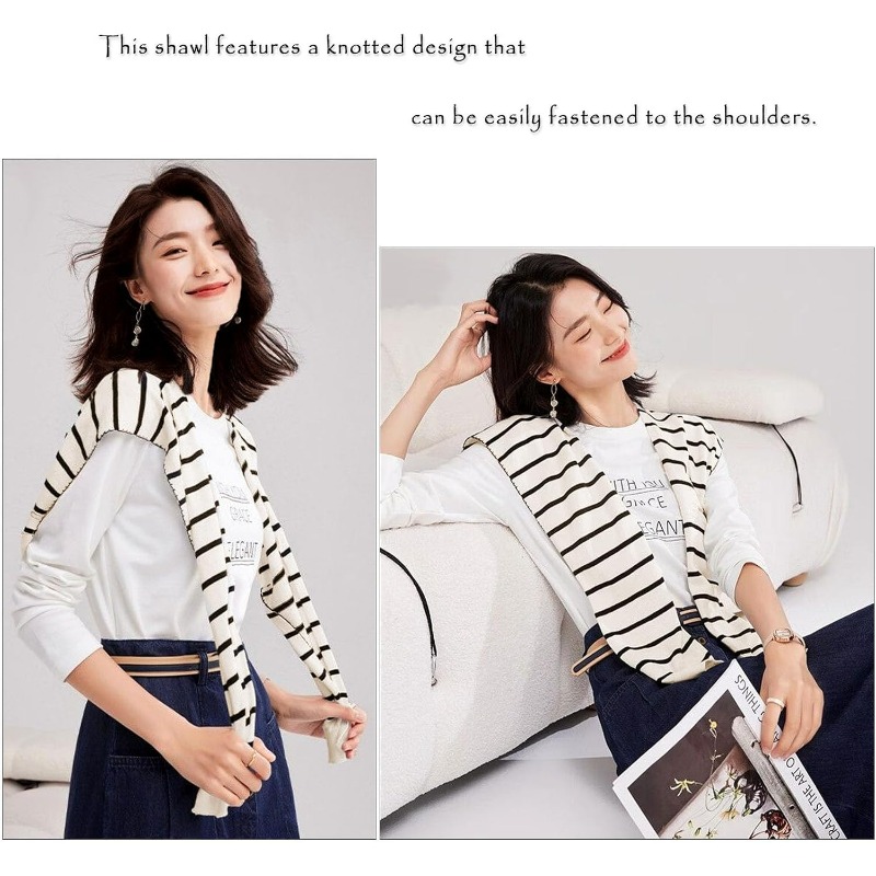 Knitted Striped Shawl Wrap Hig - Travel Accessories Neck incelemesi ve fiyatı