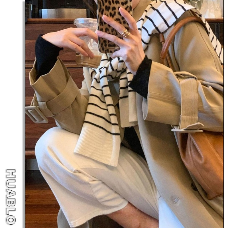 Knitted Striped Shawl Wrap Hig - Travel Accessories Neck incelemesi ve fiyatı