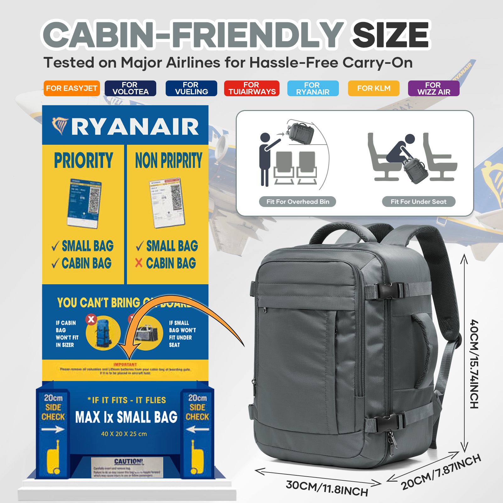 Ryanair Cabin Bags 40x30x20 Un - Travel Accessories incelemesi ve fiyatı