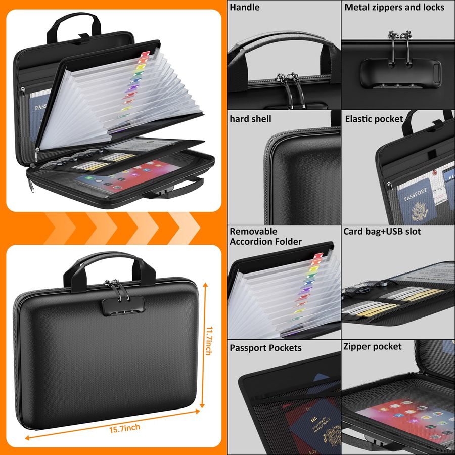 File Organizer with Lock, Hard - Document Organizer Folder incelemesi ve fiyatı