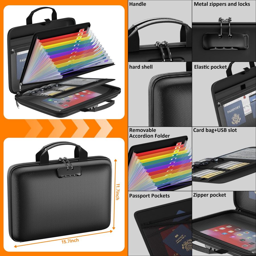 File Organizer with Lock, Hard - Document Organizer Folder incelemesi ve fiyatı