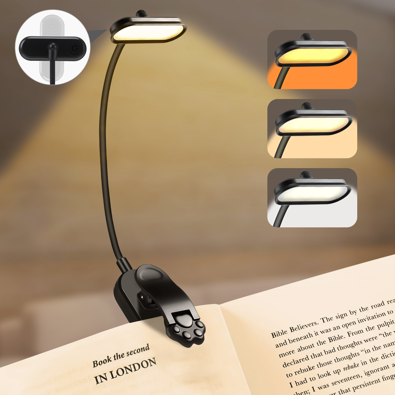 LED Book Light USB Rechargeabl - Book Light Flexible incelemesi ve fiyatı